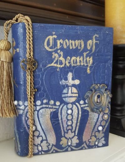 Custom painted book for a special order - chalk paint with raised stencils
