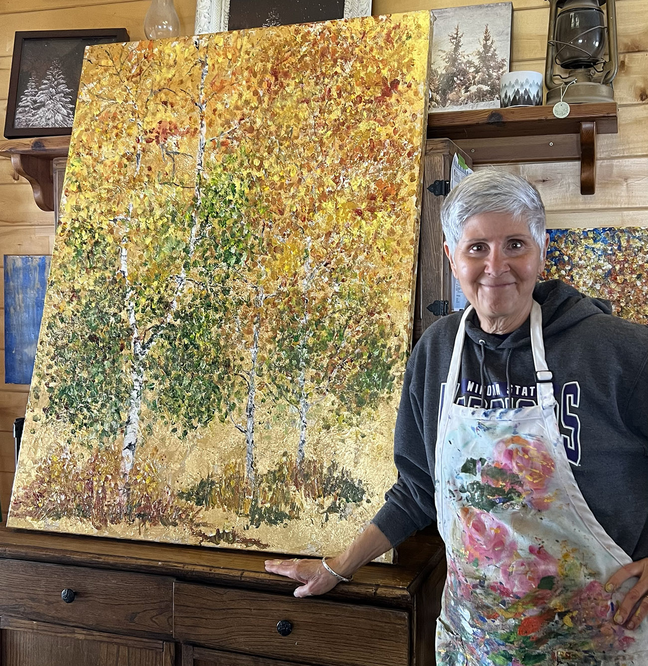 Aspen Autumn - 36x48 acrylic on gold