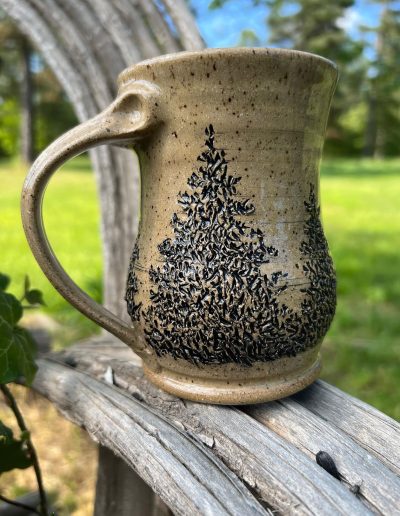 Custom carved mug with hand glazing